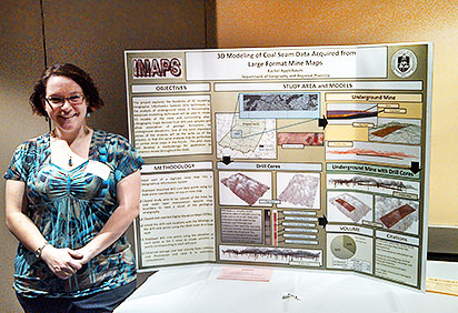 Rachel Applebaum with her research presentation