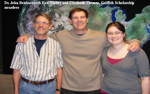 Griffith Scholarship Awardees with Professor Benhart