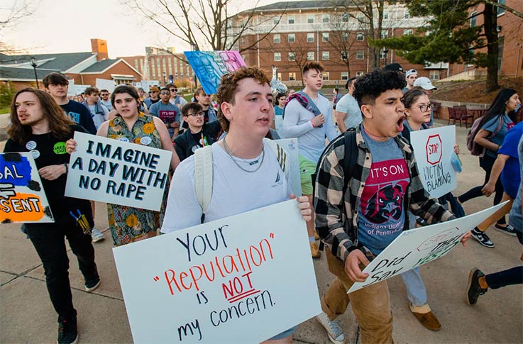 students in the TBTN march