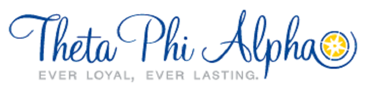 Theta Phi Alpha Logo.  Ever Loyal, Ever Lasting