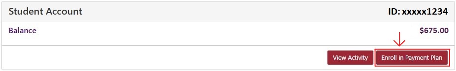 Location of Enroll in Payment Plan button