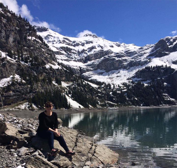 Honors student in the Swiss Alps 