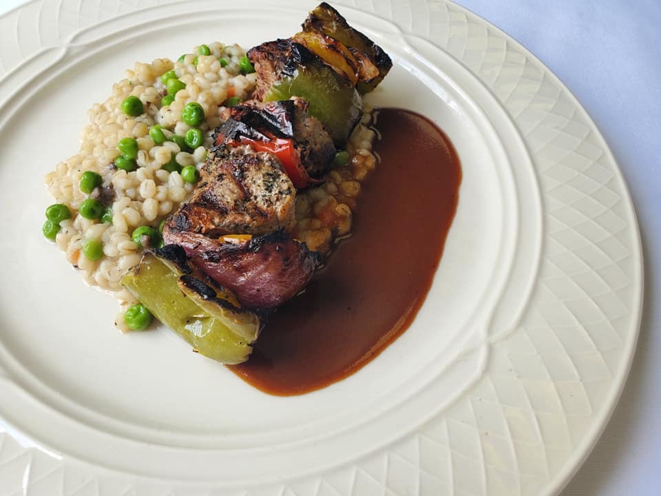 Grilled Beef Kebab with Barley Pilaf