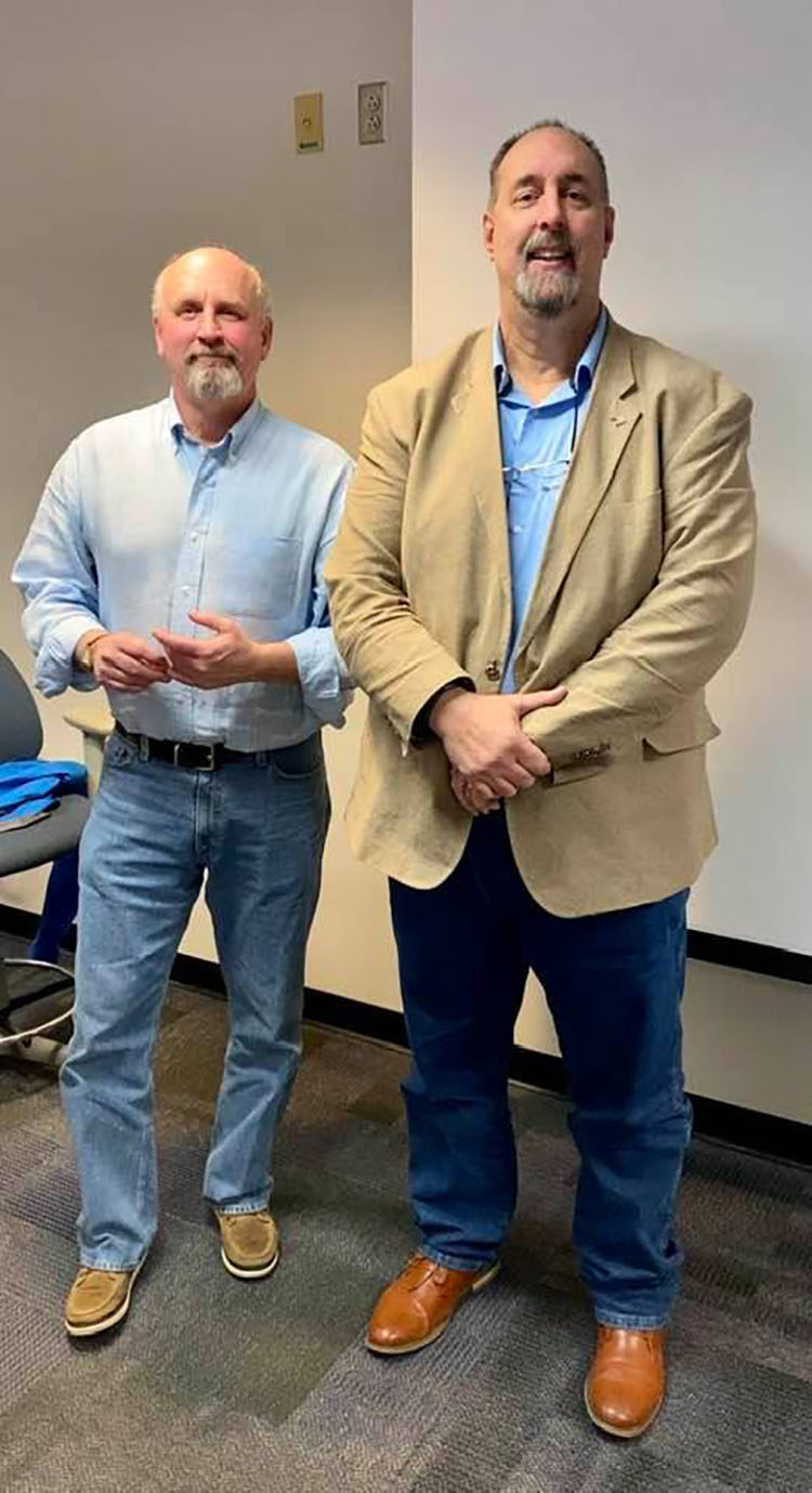 John Cuccaro, owner of Holiday Beverage Inc. and Jefferey Santicola, department member John Cuccaro, owner of Holiday Beverage Inc. and Jefferey Santicola, department member