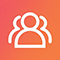 icon of people on an orange background