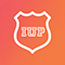 icon of a police badge on an orange background