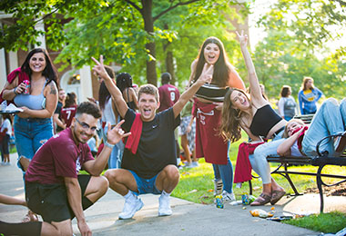 a group of students posing for the camera