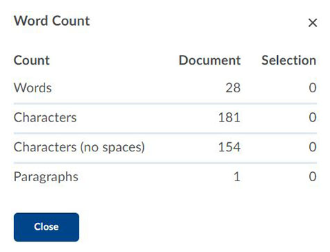 Pop-up Word Count.