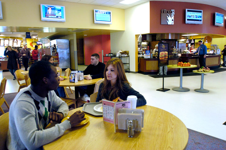 Students in Foster Dining Hall 