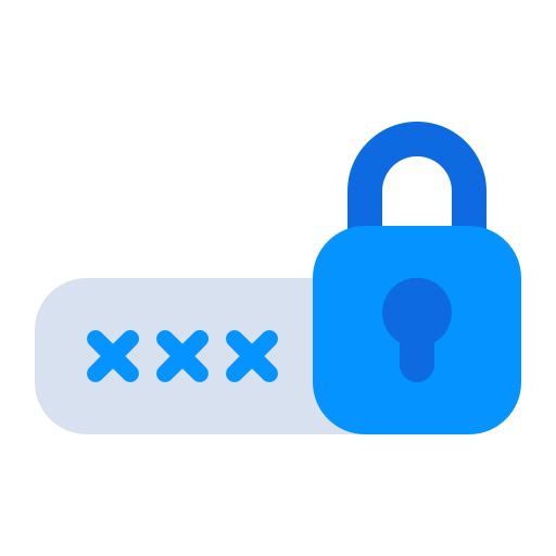 Icon representing a password and a lock