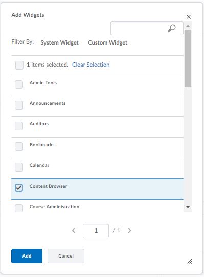 Homepage Widget - Select Widget