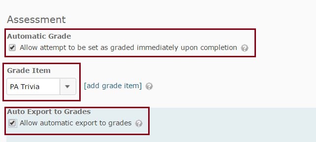 Republish Grades-Set Assessment Grade Book