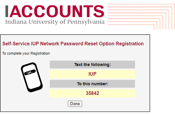 Send a text message to 35842 with message IUP