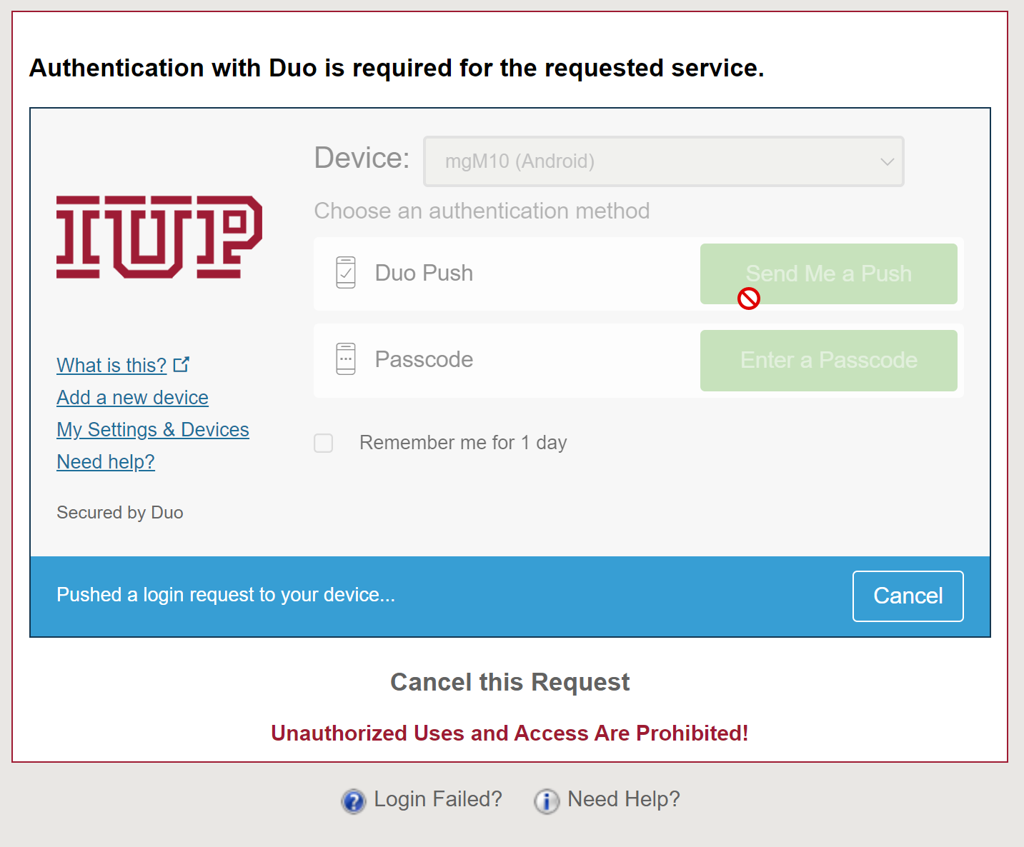 Authenticate using the second device