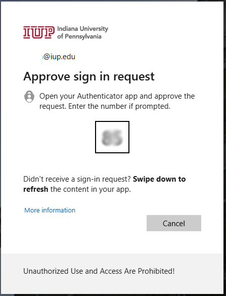 Security Portal Authenticator Prompt