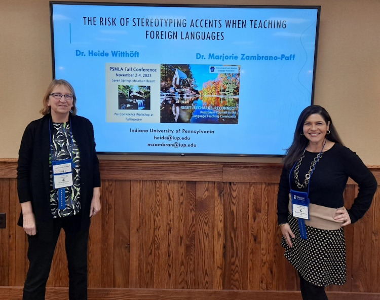 Heide Witthöft and Marjorie Zambrano-Paff with their presentation