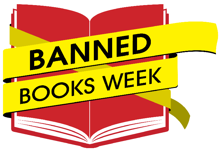 Logo showing a book encircled by a banner saying Banned Books Week