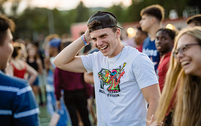 Students having fun at a Welcome Week event