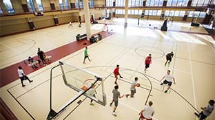 students playing basketball