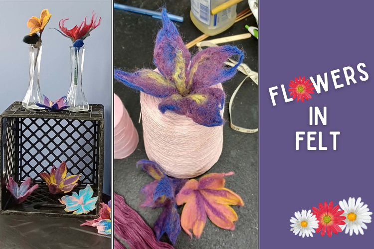 Flowers in Felt Artwork