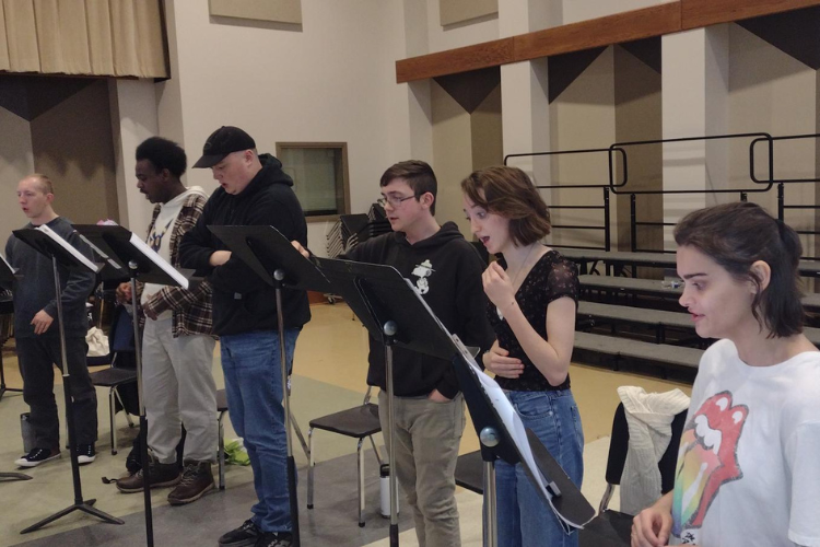 Left to right, Indiana University of Pennsylvania students Kash Baldauf, Chancey Jean, Maxwell Theiss, Todd McGregor, Alyssa Horton, and Lainey Albaugh rehearse a selection from “Le nozze di Figaro” in Italian with guidance from their professor, Dr. Oliver Lo, to prepare for the Pittsburgh Opera residency at IUP this week. A concert of opera selections performed by students and IUP faculty will take place Wednesday, March 18, at 7:30 p.m. in IUP’s Gorell Recital Hall.