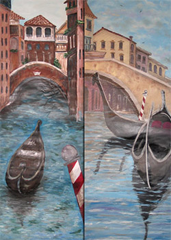 Hand-painted “Scenes of Venice” Banners