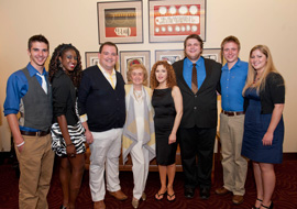 Bernadette Peters with Florence Helwig and students