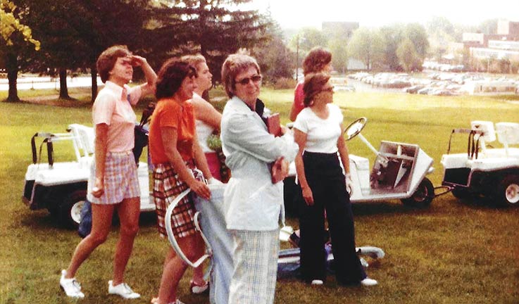 An older photo of a group of women on a golf course