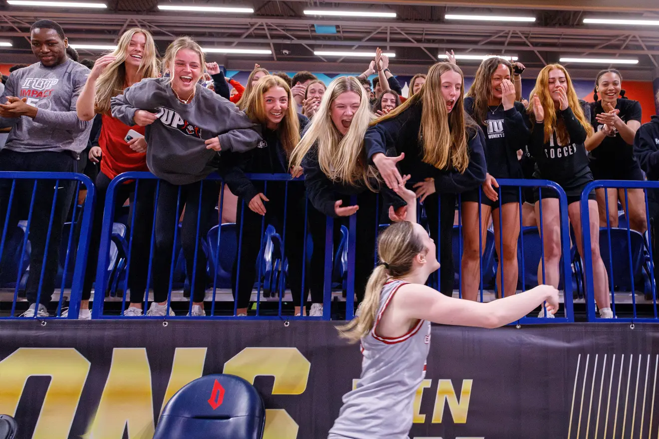 Many IUP student groups and athletic teams were on hand to cheer on the Crimson Hawks during the Elite Eight tournament in Pittsburgh.