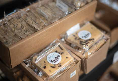 Boxes of wrapped fudge