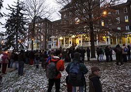 East Porch during annual tree-lighting ceremony December 2, 2010