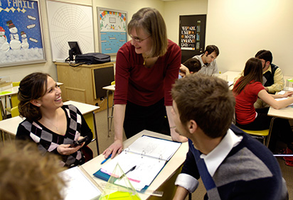 Math faculty with students 