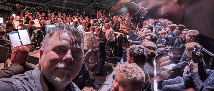 IUP at Bocelli concert with Baunoch in foreground