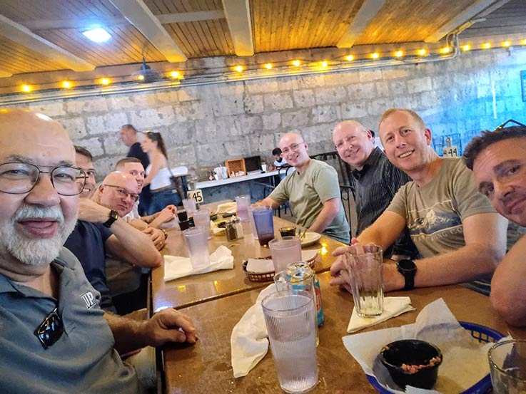 members of the Keystone Wind Ensemble enjoyed Texas barbecue