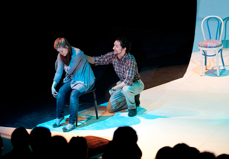 Fine Arts theater students in a play