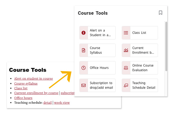 old and new course tools