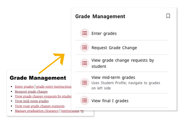 grade management old and new cards