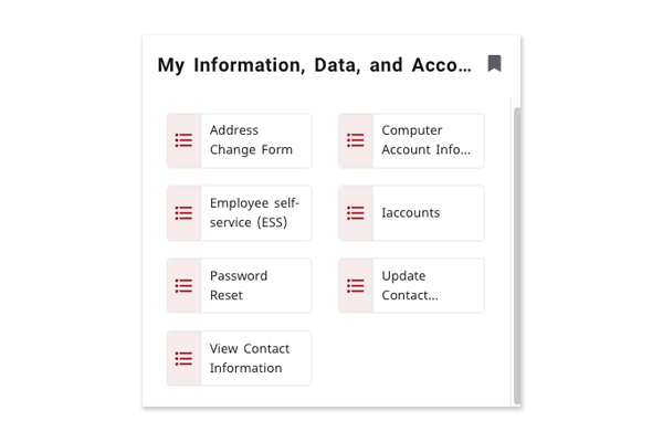 employee account information card