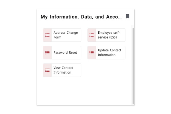 employee account information card