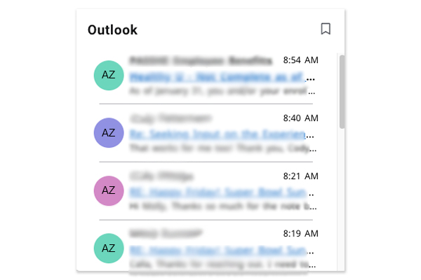 outlook card screenshot