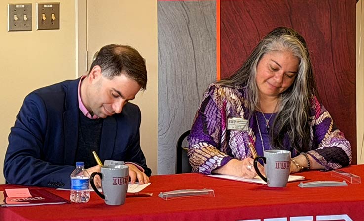 IUP COM Founding Associate Dean of Clinical Affairs and Graduate Medical Education Ryan Smith and IUP COM Founding Dean Miko Rose