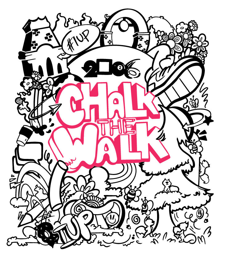 Design on the back of the Chalk the Walk T-shirt