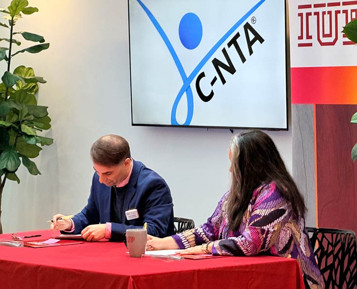 IUP COM Associate Founding Dean of Clinical Affairs and Graduate Medical Education Ryan Smith and IUP COM Founding Dean Miko Rose