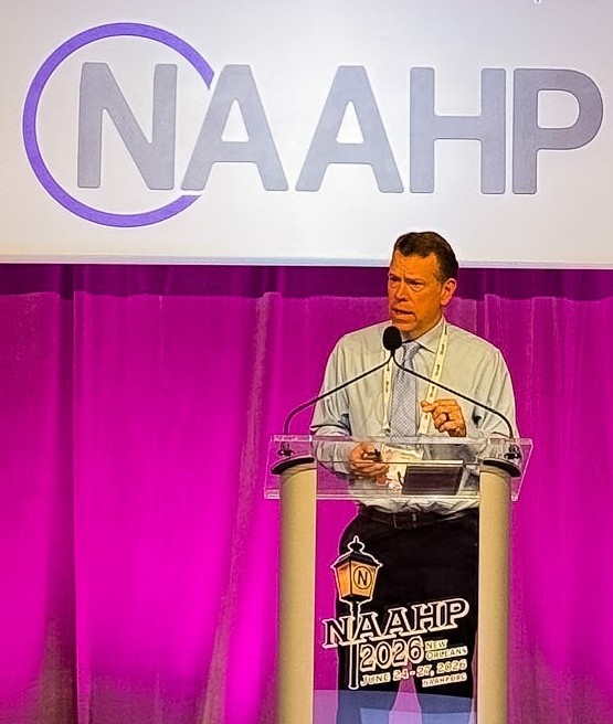 Jamie Murphy speaking at the National Association of Advisors for the Health Professions annual meeting