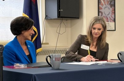 Pennsylvania Department of Human Services Secretary Val Arkoosh with Clarks Summit State Hospital CEO Kimberly Tenbus
