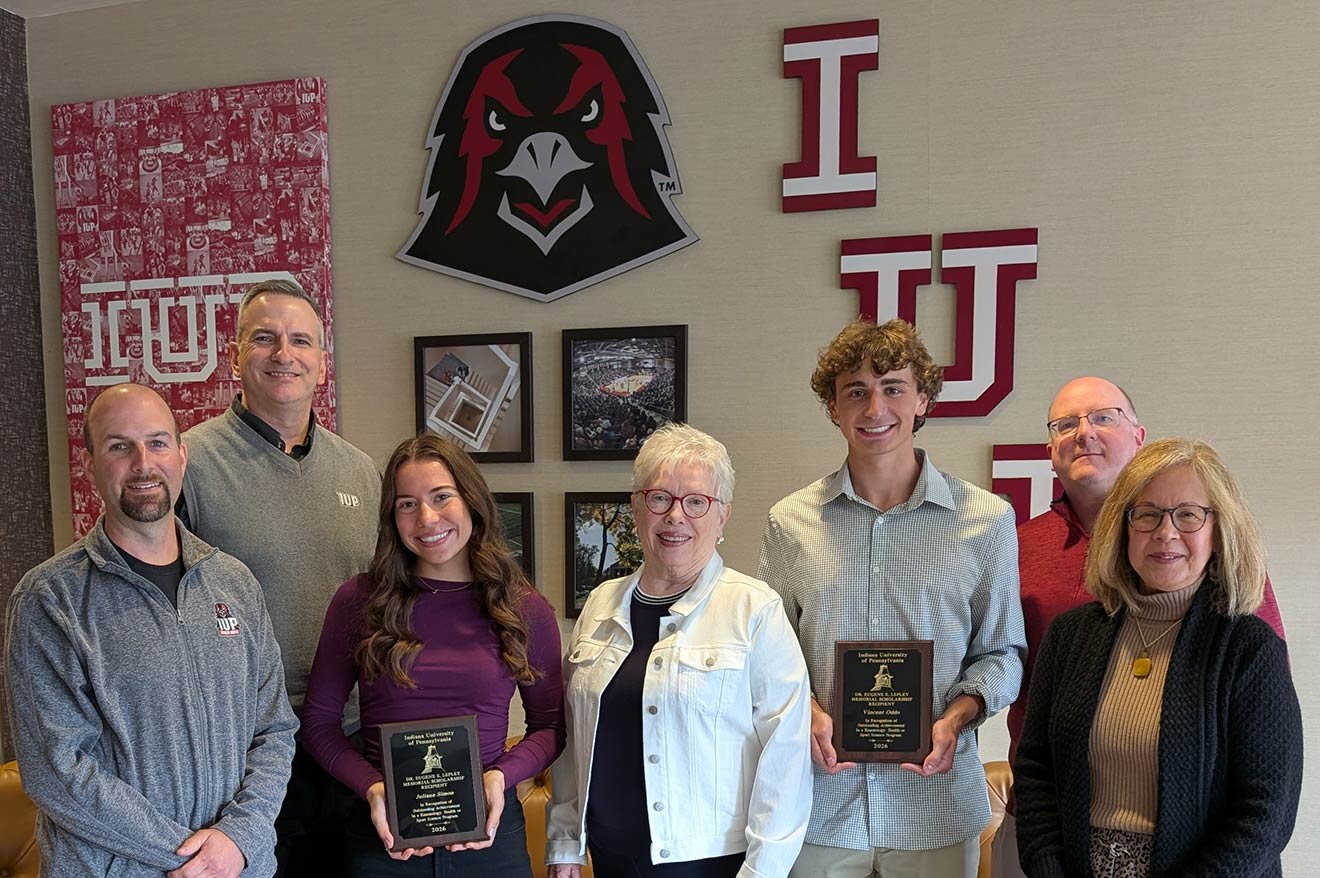 Dave Wachob, Jim Racchini, recipient Juliana Simon, Susan Lepley Miller, recipient Vincent Oddo, Joshua Castle, and Elaine Blair