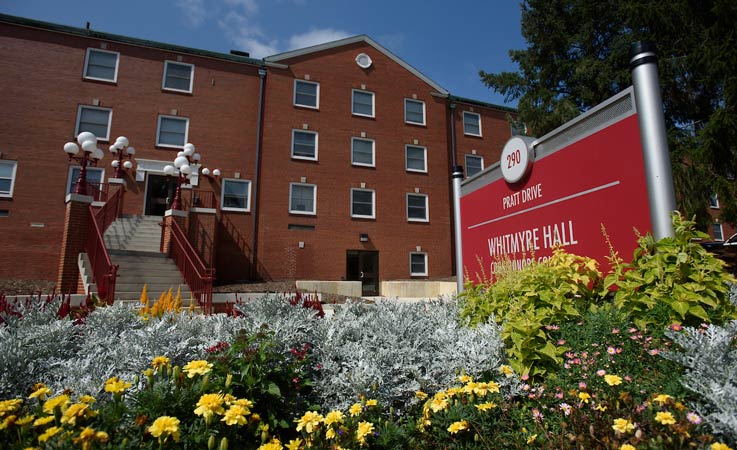 View of exterior of the Honors College building, Whitmyre