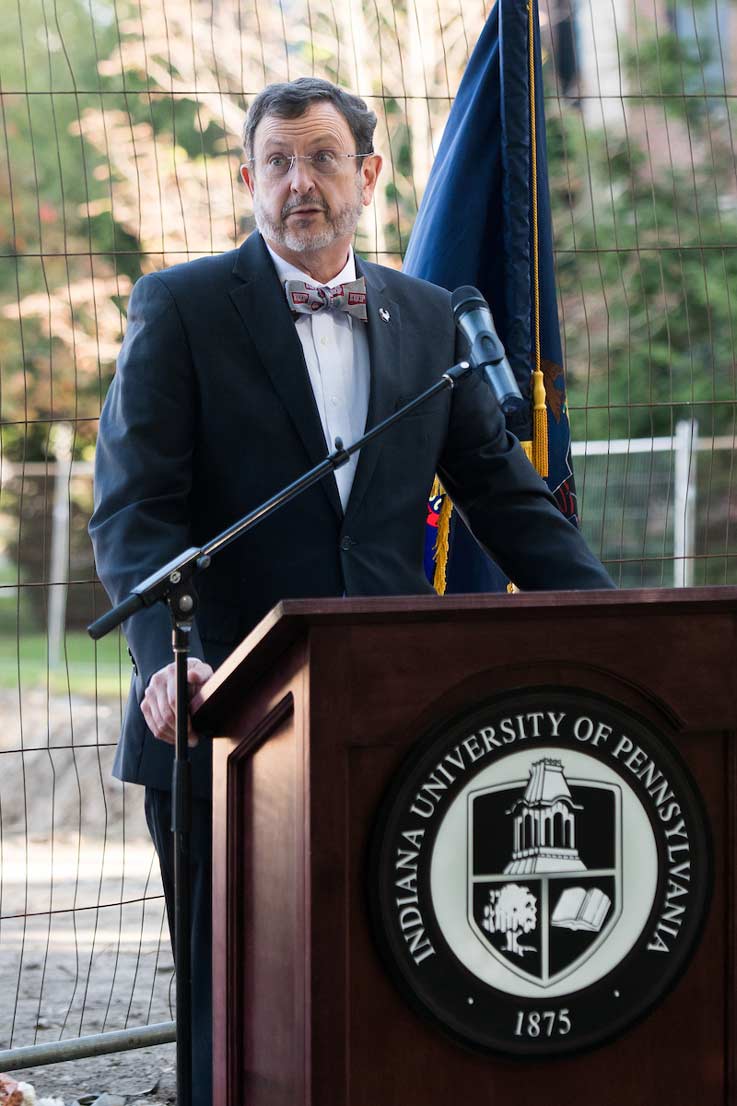 President Driscoll speaks during the groundbreaking ceremony