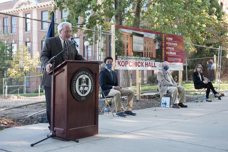 John J. Kopchick speaks during the groundbreaking ceremony