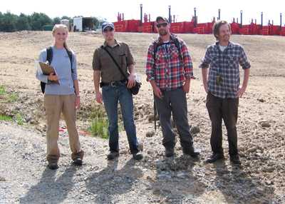 Professor Brian Okey and student researchers at Beaver Reservoir